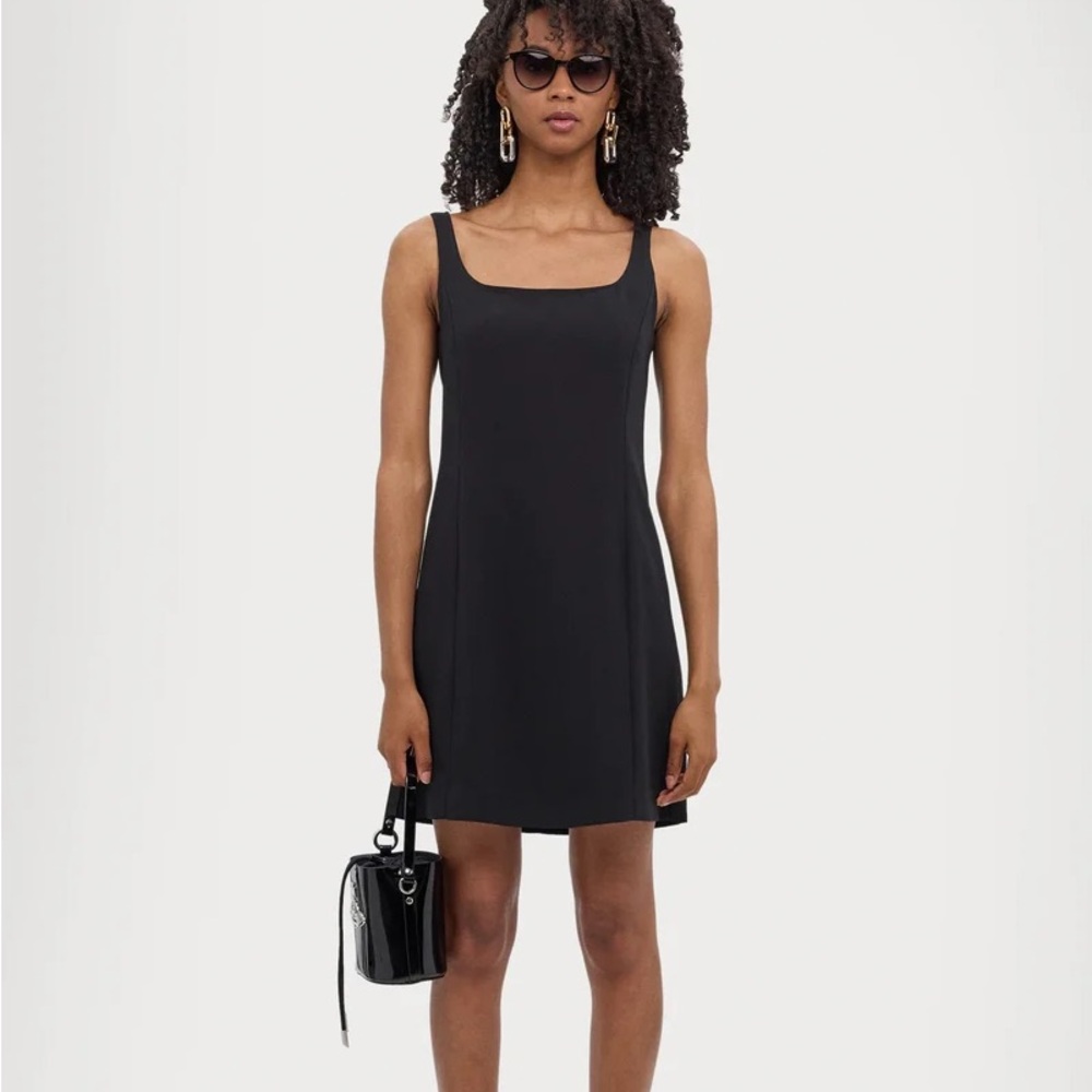 MARELLA Black Square Neck Mini Dress, Sleeveless, LBD